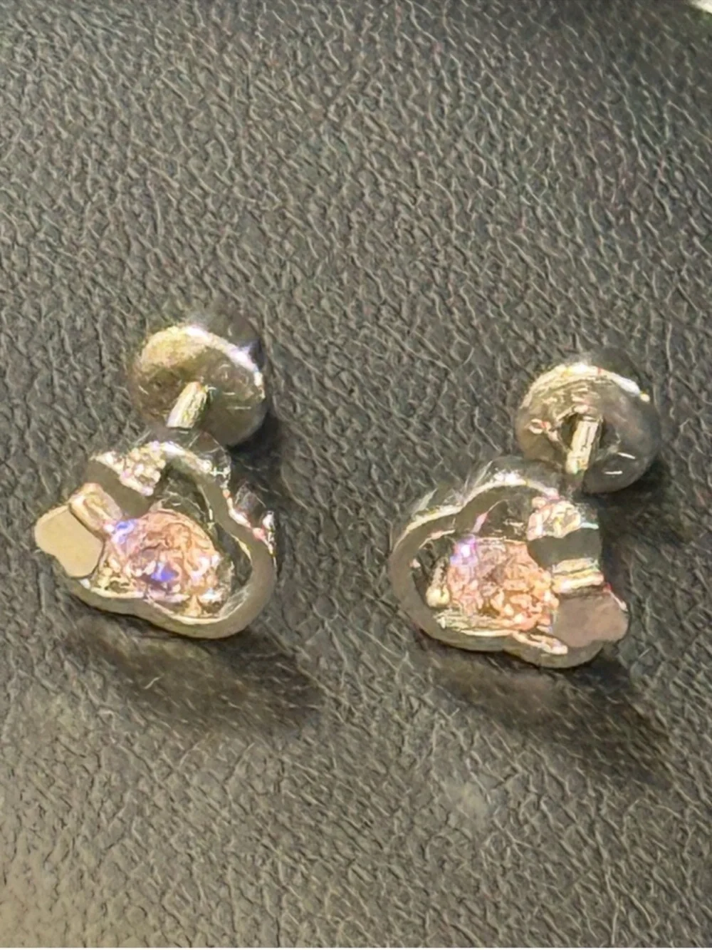 Pink and Silver Minnie Mouse Earrings